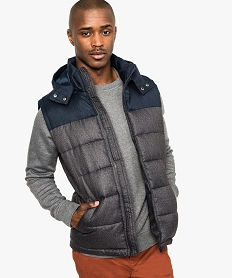 blouson bicolore sans manches avec capuche amovible gris6525701_1