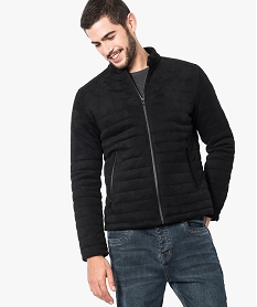 GEMO Blouson matelassé toucher velours Noir