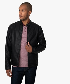 blouson homme avec col montant et fermeture zippee noir6529001_1