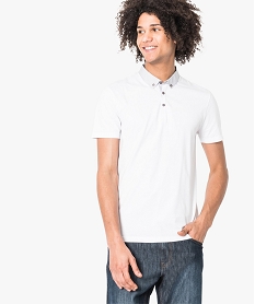 GEMO Polo à manches courtes col chemise Blanc