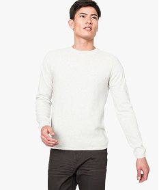 pull a manches longues en cotes 11 sur le devant beige6539501_1