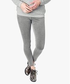 GEMO Jean skinny stretch taille basse Gris
