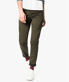 GEMO Pantalon avec surpiqûres sur la cuisse Vert