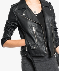 veste perfecto avec ceinture en cuir synthetique noir vestes6562401_2