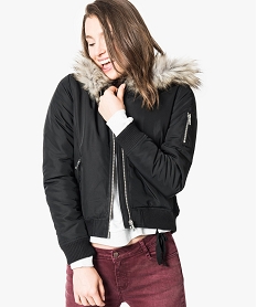 GEMO Blouson bomber   avec capuche noir standard