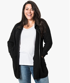 GEMO Gilet long porté ouvert noir standard