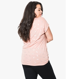 tee-shirt femme grande taille a manches courtes a motifs rose6599301_3
