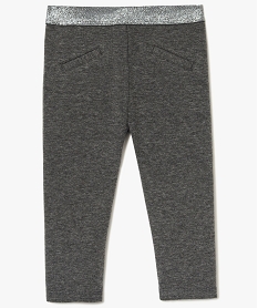 GEMO Pantalon molletonné coupe droite avec ceinture pailletée Gris