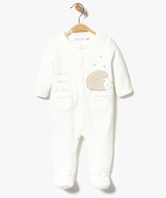 pyjama bebe mixte en velours beige6644601_1