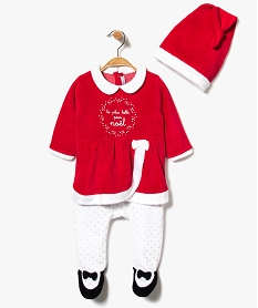 GEMO Pyjama bébé fille spécial Noël avec bonnet rouge standard
