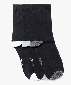 chaussettes fille avec pointe et talon pailletes (lot de 3) noir chaussettes6657601_1