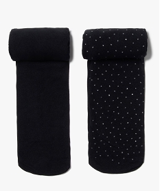 GEMO Collants fille semi-opaques fantaisie (lot de 2) Noir