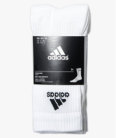 GEMO Lot de 3 paires de chaussettes hautes - Adidas Blanc