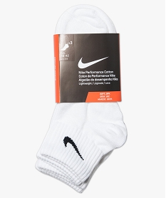 GEMO Lot de 3 paires de chaussettes courtes unies - Nike Blanc