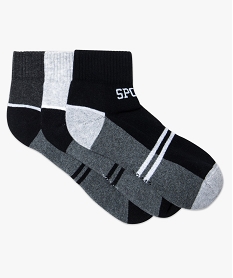 lot de 3 paires de socquettes de sport noir chine chaussettes6663601_1