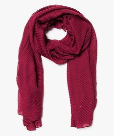 foulard uni paillete en maille gaufree rouge6667201_2