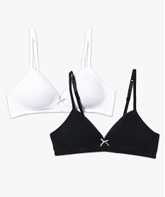 GEMO Lot de 2 soutien-gorges coqués forme triangle Multicolore