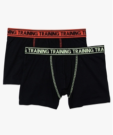 GEMO Lot de 2 boxers unis avec surpiqûres apparentes Noir