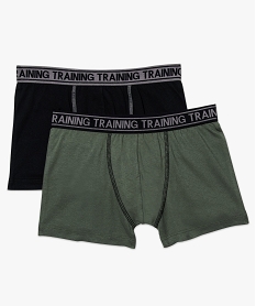 GEMO Lot de 2 boxers unis avec surpiqûres apparentes coloris assortis