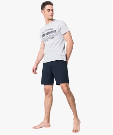 GEMO Pyjashort homme bicolore Gris