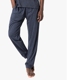 GEMO Pantalon de pyjama ample en jersey avec 2 poches Bleu