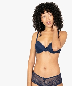 GEMO Soutien-gorge à bonnets coqués en dentelle noir chine