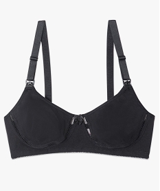 GEMO Soutien gorge dallaitement uni en coton bio Noir