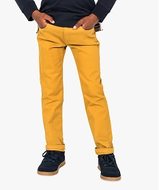 GEMO Pantalon garçon 5 poches twill stretch Jaune