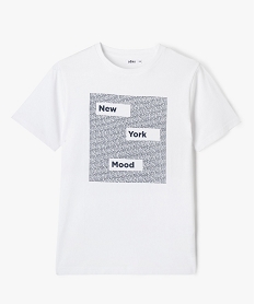 GEMO Tee-shirt à manches courtes avec inscriptions US garçon Blanc