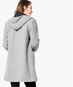 manteau femme duffle-coat a capuche et boutonnage asymetrique gris6790401_3
