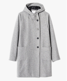 manteau femme duffle-coat a capuche et boutonnage asymetrique gris6790401_4