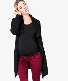 GEMO Gilet de grossesse pailleté avec détail similicuir noir standard