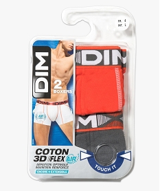 GEMO Boxers homme en coton DIM 3D FLEX AIR (lot de 2) Rouge