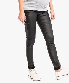 GEMO Pantalon slim de grossesse en toile enduite noir standard