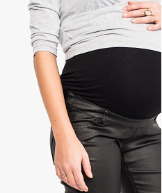 pantalon slim de grossesse en toile enduite noir6801201_2