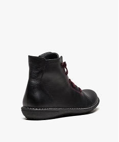 boots zippees dessus cuir avec lacets decoratifs noir6821901_4