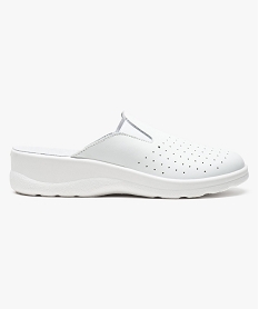 GEMO Sabot dintérieur en cuir - Cloggy Blanc