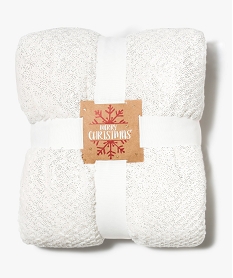 GEMO Plaid doux à paillettes Blanc