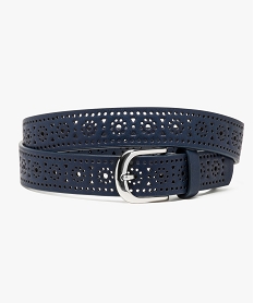 GEMO Ceinture femme à motifs ajourés Bleu