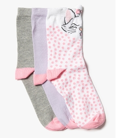 GEMO Chaussettes fille tige haute imprimées Les Aristochats - Disney (lot de 3) Rose