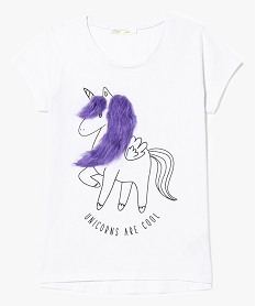 tee-shirt animal a empiecemts blanc6869501_1