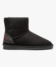 GEMO Boots fourrés avec strass sur larrière Noir