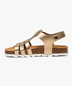 sandales confort en cuir a motif leopard jaune sandales et nu-pieds6903701_3