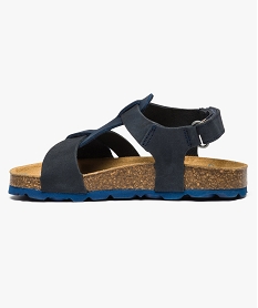 sandales bicolores avec semelle en liege contrastante bleu sandales et nu-pieds6904801_3