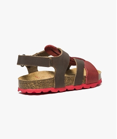 sandales bicolores avec semelle en liege contrastante brun sandales et nu-pieds6905001_4