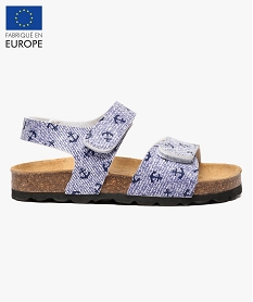 sandales motif estival a scratch bleu sandales et nu-pieds6905501_1