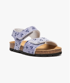 sandales motif estival a scratch bleu sandales et nu-pieds6905501_2