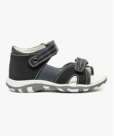 sandales a scratch en cuir multimatieres noir6906301_1