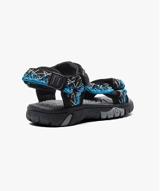 sandales colorees avec multiples fermeture scratch bleu sandales et nu-pieds6907901_4