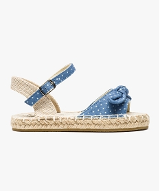 GEMO Nu-pieds en toile denim façon espadrille Bleu